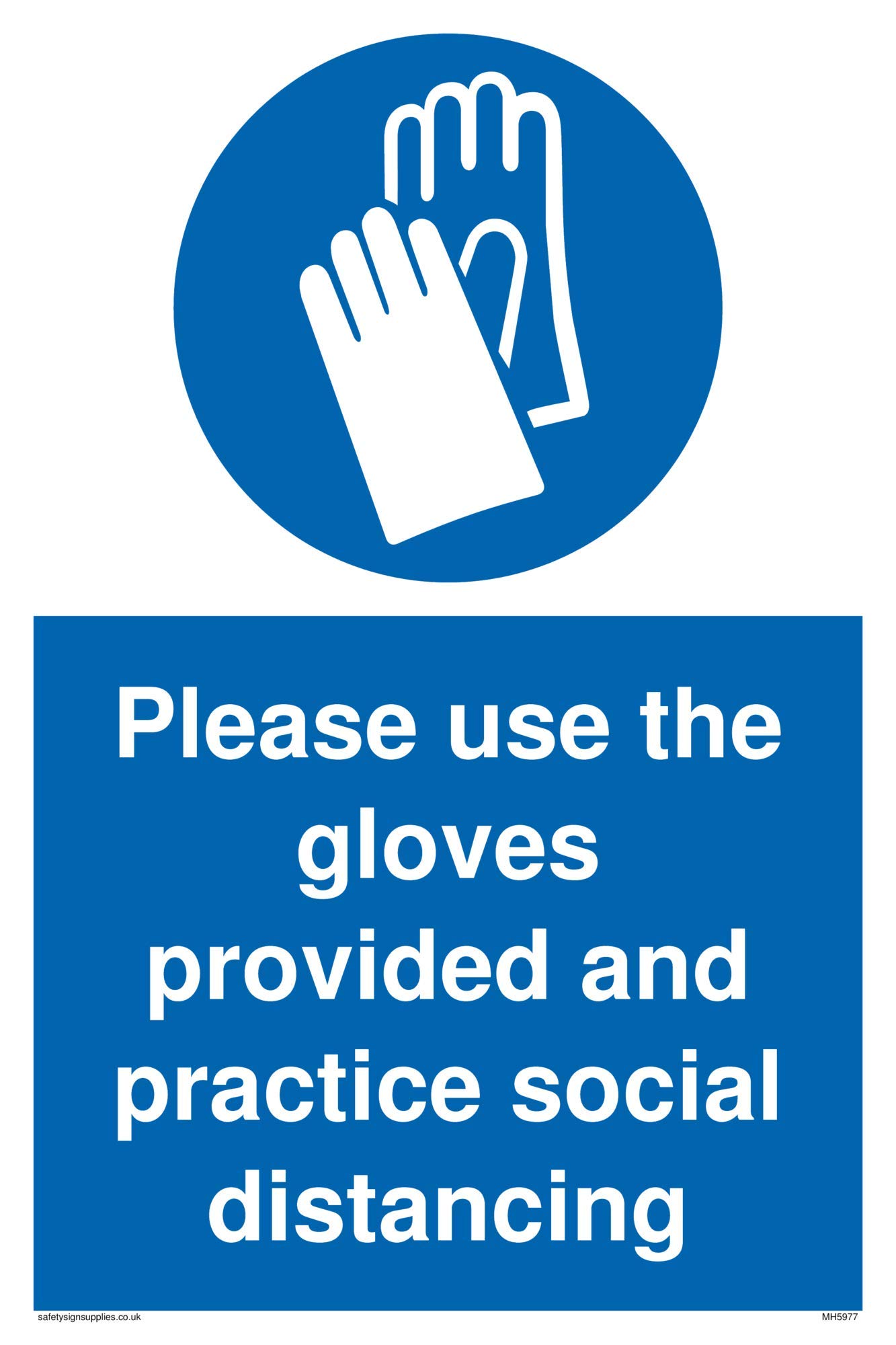 Viking Signs Please use the gloves provided and practice social distancing sign - Plastic Semi-rigid 1mm