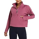 Oalka Sweatshirts Half Zip Long Sleeve Cropped Pullover Lined Full Zip Hoodies Thumb Hole Jackets