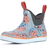 Showave Womens Deck Boots Waterproof Ankle Rain Footwear Outdoor Garden Fishing Boot for Women Non-slip Insulated Rubber Booties Lightweight Work Shoes