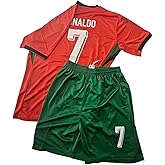 NEW 2024 Youth Soccer Fan Jersey Portugal No 7 Sports Jersey Shirt Free Shorts