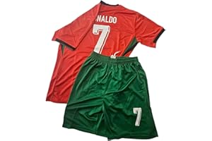 1 STOP SOCCER NEW 2024 Youth Soccer Fan Jersey Portugal No 7 Sports Jersey Shirt Free Shorts