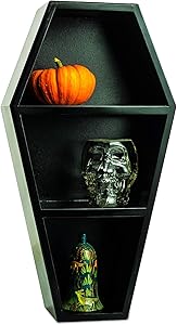 Gute Wood Coffin Shelf Regular, Spooky Gothic Decor for Bathroom , Living Room or Bedroom- Black, 14 Inches Tall by 7 Inches Wide 4 Inches Deep