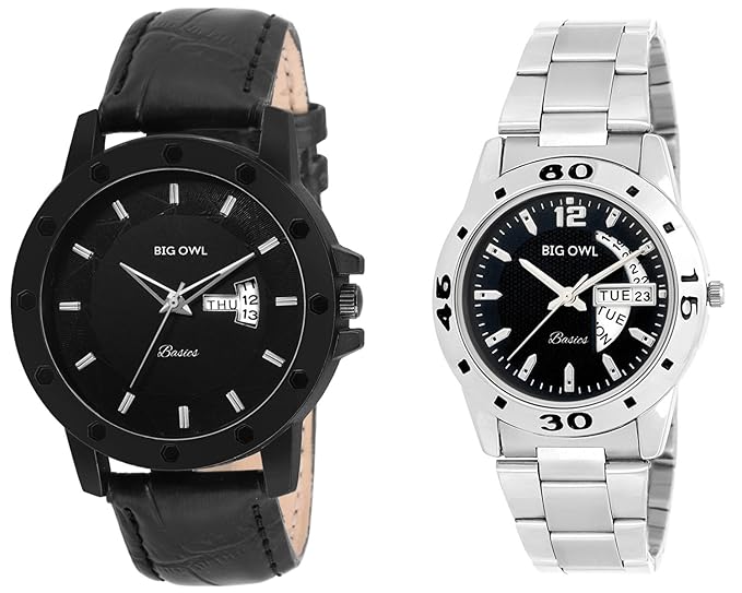 Bigowl Wrist Watch Couple Combo for Men and Women MEN06-WOMEN06