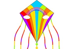 CROGIFT Kite for Kids Ages 4-8 & 8-12, Kids Kites for Adult Easy to Fly, Large Kites for Kids Ages 3-5 Boys Girls, Kids Rainbow Kites for Outdoor Beach Games and Activities