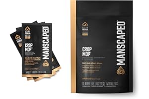 MANSCAPED® Crop Mop® On-The-Go Individually Wrapped Ball Wipes, Anti-Chafing Male Hygiene Body Wipes, Cleaning Wipe Designed for The Male Groin Area with Refreshing and Cooling Aloe Vera, 15 Pack
