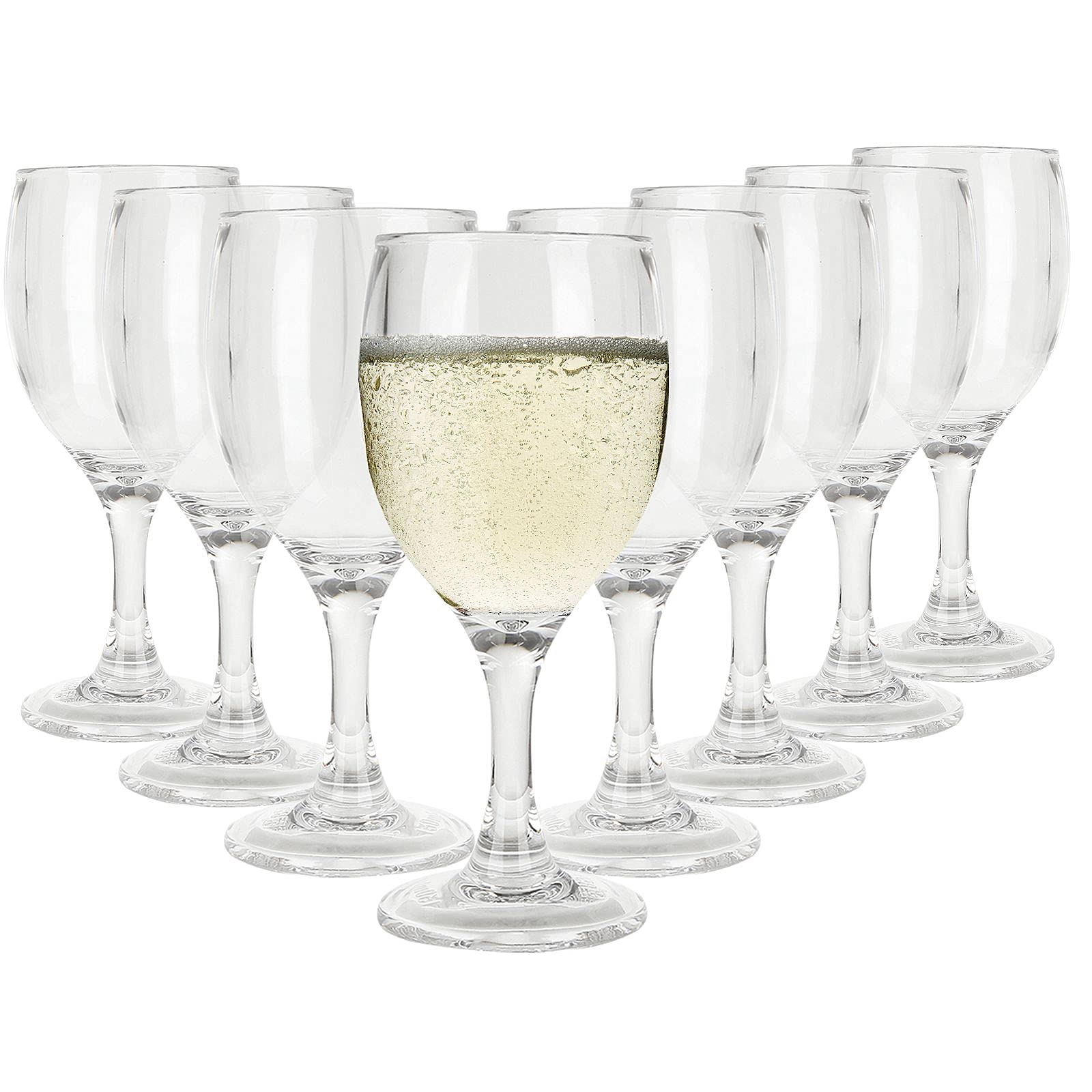 AHUNTTER Set of 8 Small Plastic Wine Glasses 130ml Unbreakable Reusable Polycarbonate Clear Red Wine Glasses for Party Camping Picnics Hot Tubs Pools