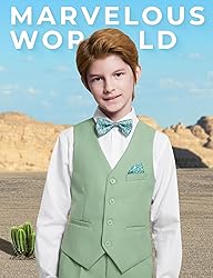 Marvelous World Boys Suits Light Avocado Slim Fit