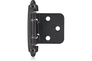 Vallecloud 4 Pack (2 Pair) Oil Rubbed Bronze Self Closing Cabinet Hinges for Kitchen Cabinet Door, 1/2" Overlay (Variable) Semi Concealed Kitchen Cabinet Hinges