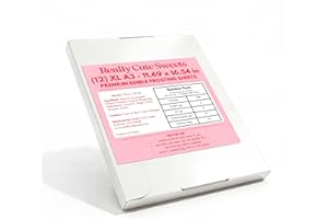 A3 XL 12-Count Edible Frosting Sheets for Wide Format Edible Printers by Really Cute Sweets - Pack Premium Edible Image Paper for Edible Printer Paper - Edible Paper for Cakes, Cake Wraps, Cookies, and Photo Decoration - Edible Icing Sheets 11.7 x 16.5"
