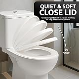 ZENO Oval Soft Close Toilet Seat Quick Release Metal Hinges Easy Clean White UF view 5