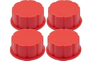 Seppicsa 4 PCS Gallon Gas Can Caps, 5 Gallon Coarse Thread Gas Lid for Gasoline, Plastic and Metal Gas Tank Lid, Portable Diesel Fuel Can Cover, Universal Automotive Gas Spout Cap Replacement（Red）