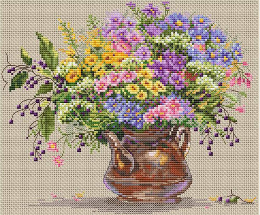 Merejka Counted Cross Stitch Kit, Cotton, Multicoloured, 24x20 cm