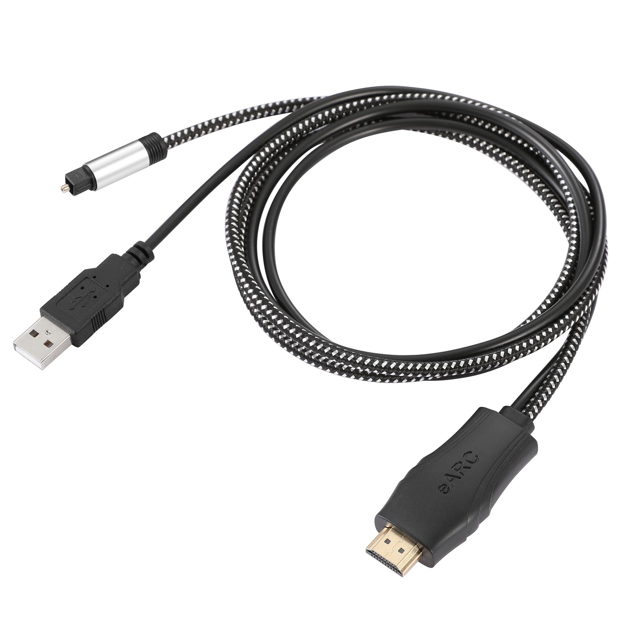 Photo 1 of 192KHz HDMI eARC/ARC to Optical Audio Converter for TV to Soundbar, Plug & Play 3.7ft/1.15m eARC to Optical Cable Audio Extractor Adapter Splitter for Sound System Home Theater Support Dolby/DTS 5.1