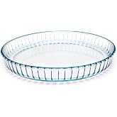 ropto Pie Plate 10.5 Inch, Oven Glass Pie Pan for Baking Pie Crust, Pie Dish with Rippled Edge, Clear Baking Pan