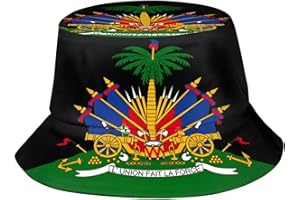 Haiti Flag Bucket Hat Cute Fisherman Hat Haitian Bucket Hats Sun Hat for Fishing Hiking Camping