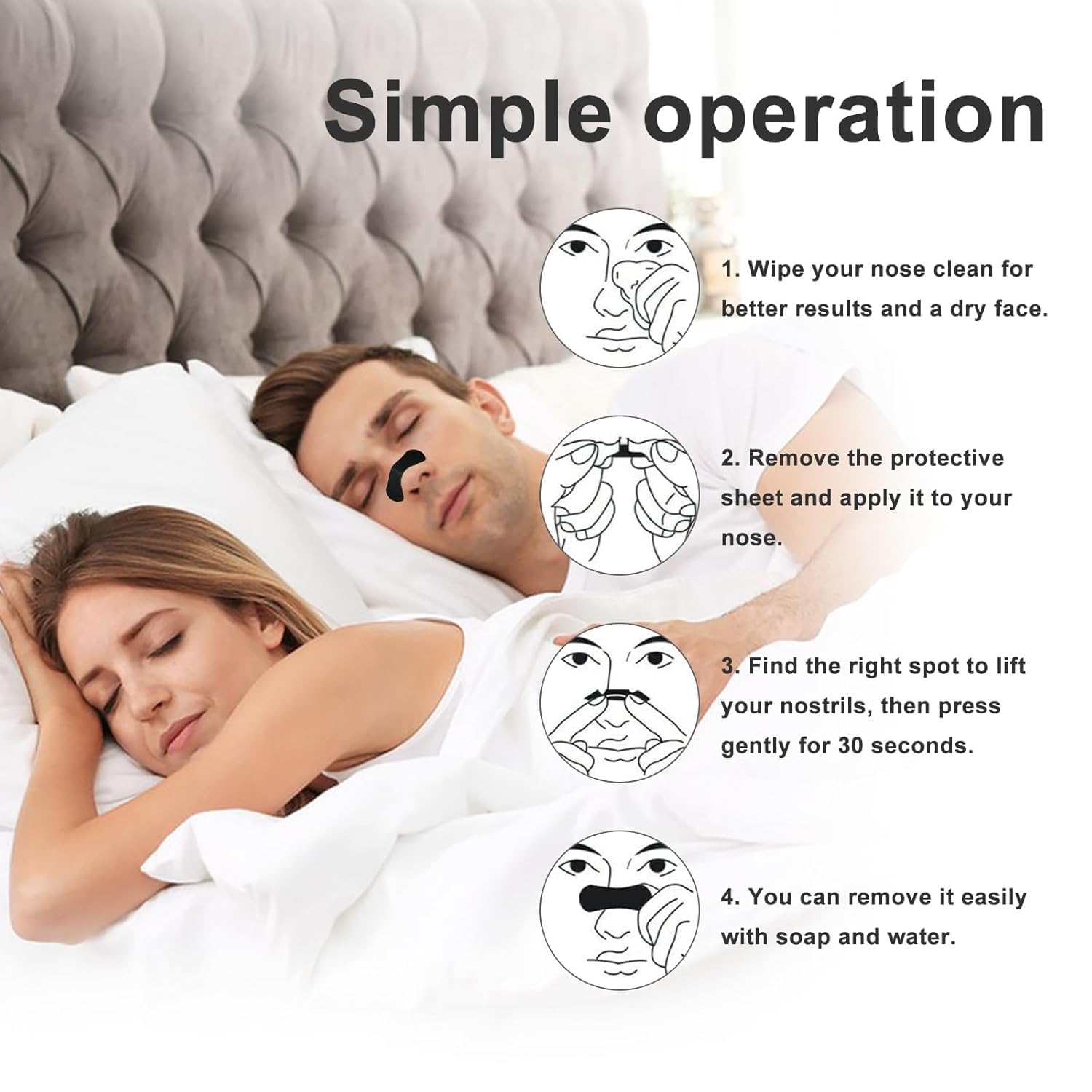 Anti Snoring Nose Strips for Breathing (60 Count) - Athletic Nasal Strips for Snoring & Sleeping - Oil & Sweat Proof Adhesive, Universal Fit, Extra Strength DANDADAN 1