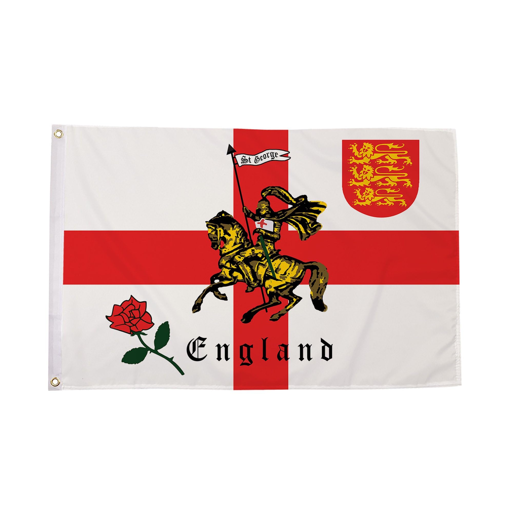 Flagtex England Flag Small 3ft x 2ft (90cm x 60cm) - St George Charger Dragon British Home Nation Banner Weather Resistant Polyester for Garden Display & Sporting Events