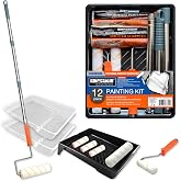 King Origin Paint Roller Kit with Extension Pole 3.7 Ft, 12 PCS | 9" &amp; 4" Paint Rollers, Frame, Tray and Liners - Paint Supplies for Painting Walls, Home Interior, Painting Tool Kits