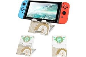 DLseego Switch Stand Suitable for Switch/Switch OLED/Switch Lite, Cute Animal Crossing Angle Adjustable Holder Kickstand, Portable Foldable Non-Slip Non-Shake Bracket - Golden