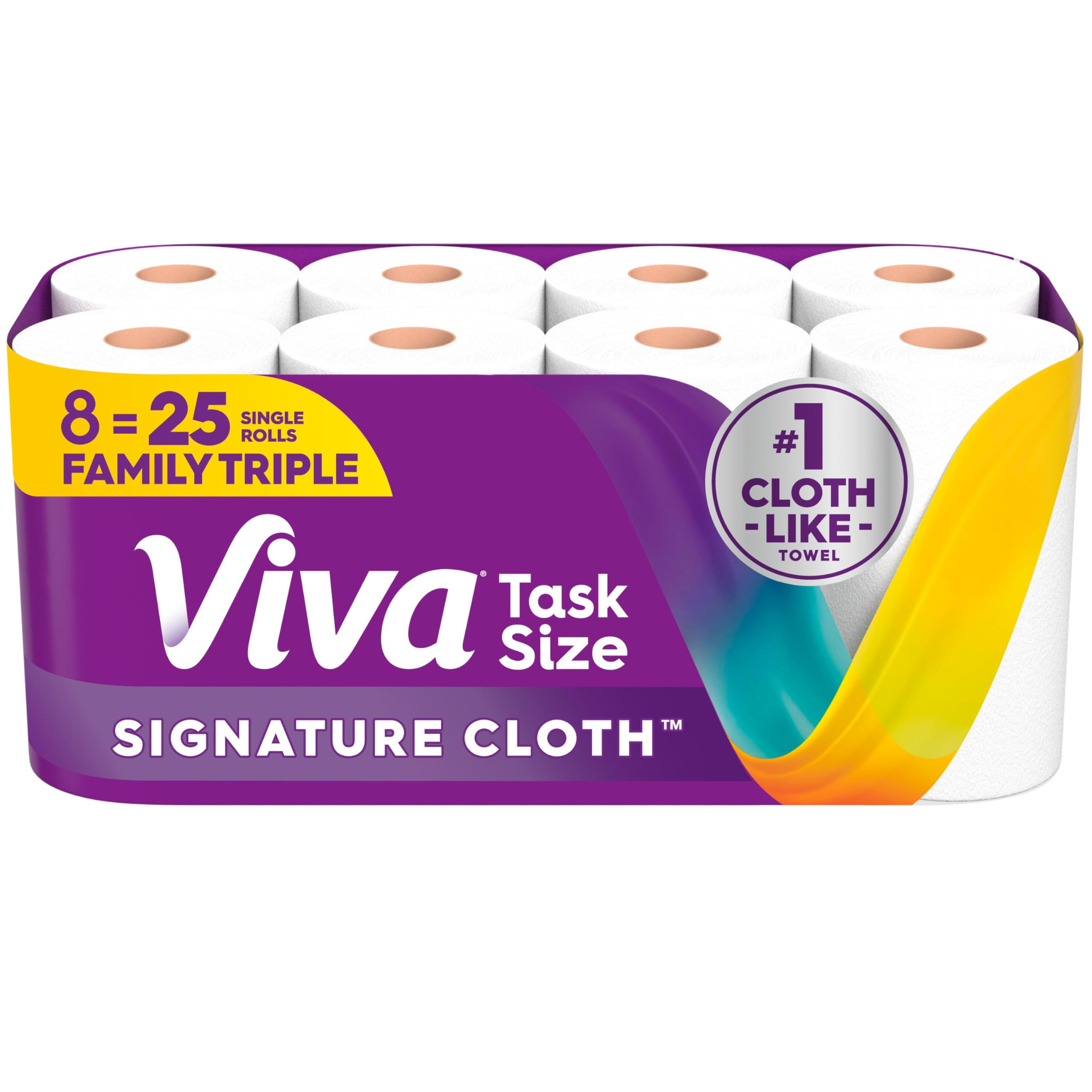 Viva Signature Cloth Paper Towels, 8 Family Triple, 141 Sheets per Roll