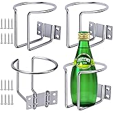 Marinebaby 4 pcs Boat Cup Holder,Stainless Steel Universal Drink Holders,Suitable for Boat,Truck,RV,Tractor,Outdoor Wooden Swing. (Silver)