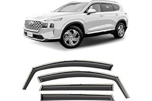 CLIM ART in-Channel Incredibly Durable Rain Guards for Hyundai Santa Fe 2019-2023, Original Window Deflectors, Vent Window Visors, Vent Deflector, 4 pcs. - 619116