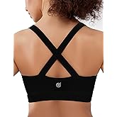 Cordaw Pickleball Sports Bras for Women High Support, Molded Cup Crisscross Back High Impact Workout Yoga Bra