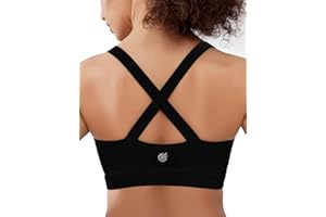 Cordaw Pickleball Sports Bras for Women High Support, Molded Cup Crisscross Back High Impact Workout Yoga Bra
