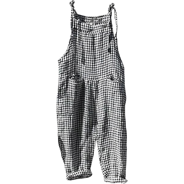 blue and white striped overall dress Elizabeth Overall Dress in Ivory Charcoal main image 0