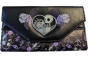 The Nightmare Before Christmas Jack & Sally Floral Trifold Wallet