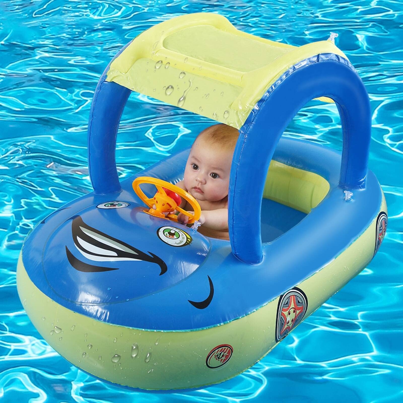 Infant Pool Float With Canopy No Flip Over Baby Pool Float With