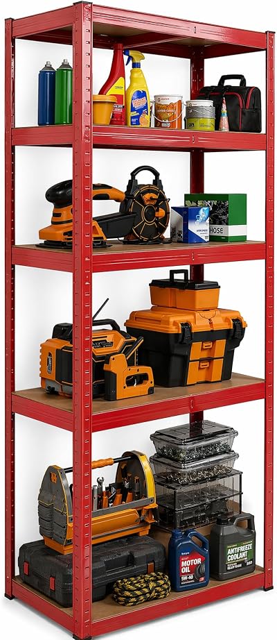 DIVCHI 5 Tier Heavy Duty Storage Rack Aluminium Garage Shelving 875 kg Load