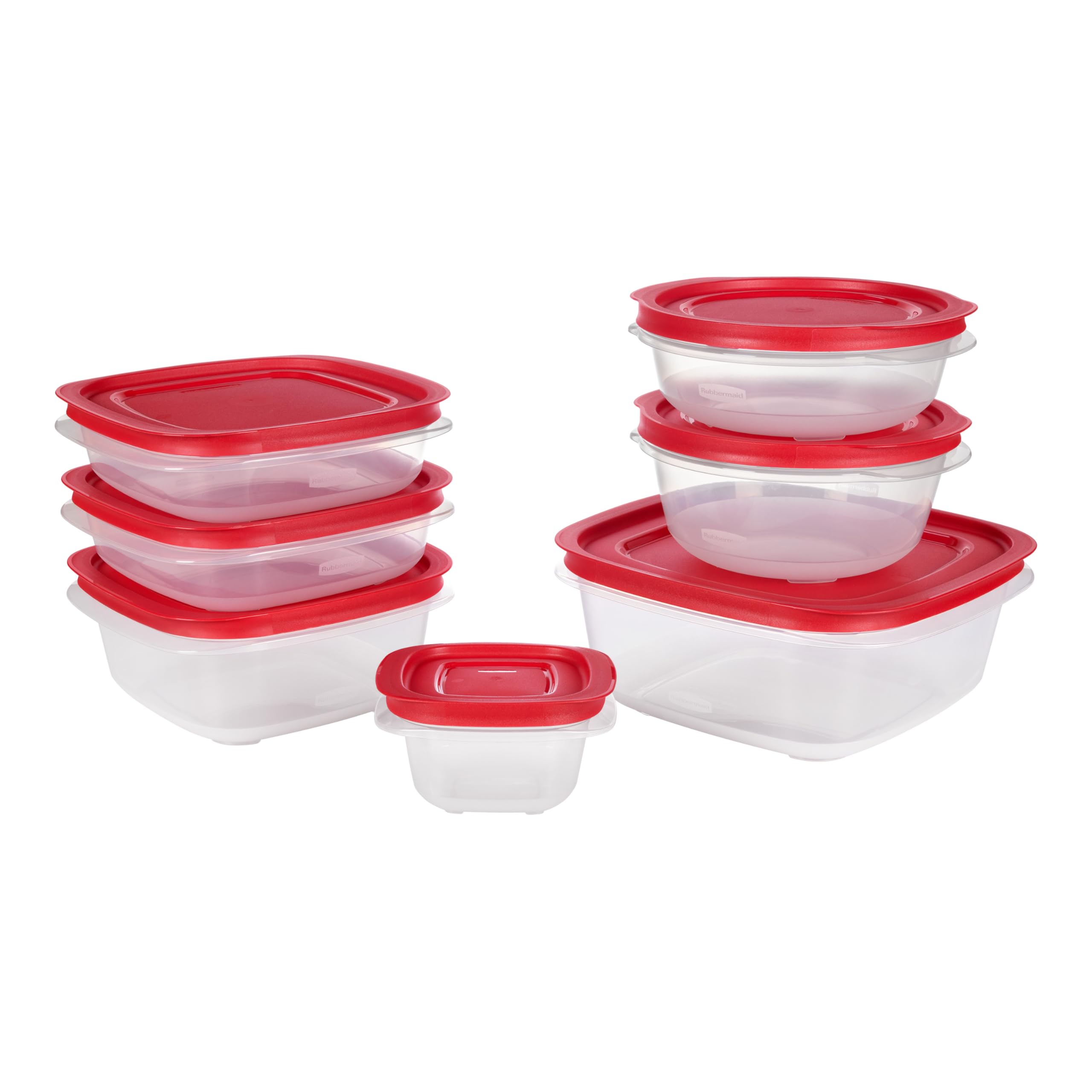 Rubbermaid EasyStore Square and Round Containers, 14-Piece Set, Food Storage Containers, Food Storage Containers with Lids Image