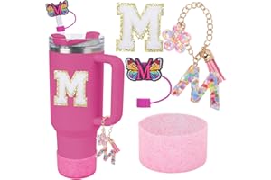 LA KEN DU Use for Stanley Cup Accessories Charms 40oz 30oz,Compatible with Stanley Cup Letter Charms for Handle Silicone Boot,Straw Cover Topper & Sticker