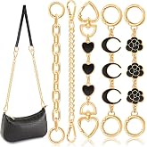 TINKRSTUFF 5Pcs Gold Bag Extender Chain (Stylish Multishapes) Bag Chains | Purse Extender Chain Bag Strap Extender for Handbags Crossbag Shoulder Bag Metal Chain Replacement Straps for Backpack Wallet
