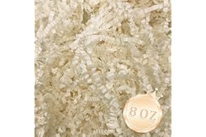 Zankubom 1/2LB Ivory Crinkle Cut Paper Shred Filler Great for Gift Wrapping, Beige Basket Fillers, Birthday, Gift Wrapping, Anniversary, Halloween Thanksgiving Christmas Party Decor Filling Supplies