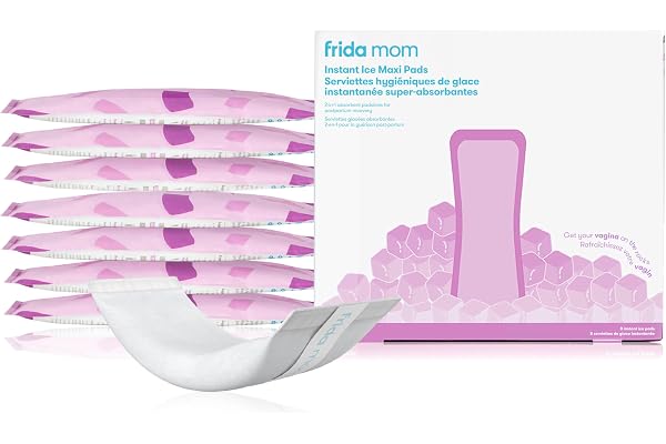 Frida Mom 2-in-1 Postpartum Pads, Absorbent Perineal Ice Maxi Pads, Instant Cold Therapy Packs and Maternity Pad in One, 8ct