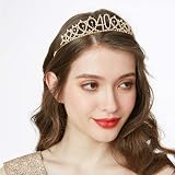 Leixi 40th Birthday Sash and Rhinestone Tiara Set Gold - 40 and Fabulous view 5