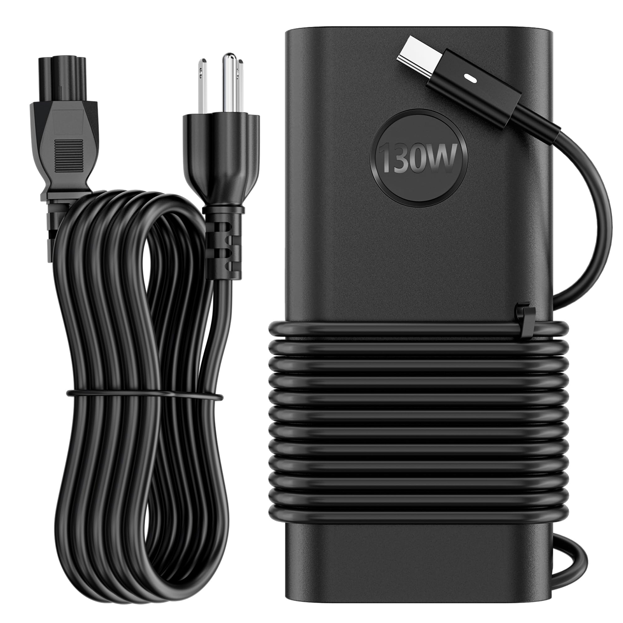 Photo 1 of 130W USB C Laptop Charger Type C Adapter Compatible with DellXPS 15 2in1 9575 Precision 5530 2in1 5550 5750 3560 3550 3551 Latitude 741073107210 9575 9410 9510 5420 5520 5510 Power Cord