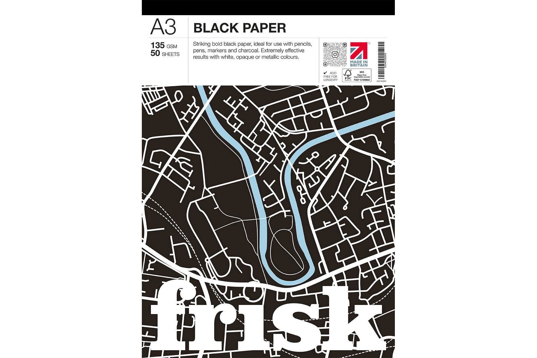 Frisk 23135003 Black Paper Pad A3
