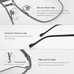 RB.Pilot Reading Glasses for Men Square Double