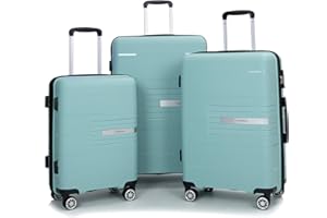 Tripcomp Luggage 3 Piece Sets Suitcase Set with Double Spinner Wheels, Lightweight Carry On Hardside Travel Luggage with TSA Lock, (20/24/28) (Light Green)