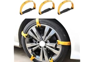 KAGOR Snow Chains 10 Pcs Tire Chains Anti Slip Car Adjustable Universal Emergency Thickening Anti Skid Upgraded, Winter Driving Security Chains, Traction Ice Mud Chains for Tire Width 7.2-11.6" (Yellow)