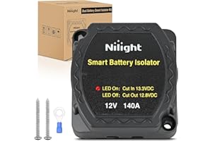 Nilight 12V 140AMP Dual Battery Isolator Voltage Sensitive Relay Smart VSR Dual Battery Automatic Charger Relays Auto Disconnect Switch Waterproof for Truck Van RV ATV UTV Boat Can Am