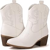GLOBALWIN Women's The Western Wear Fashion Cowboy Cowgirl Free Birds Country Concert Disco Outfits Low Heel Walking Boots For Ladies