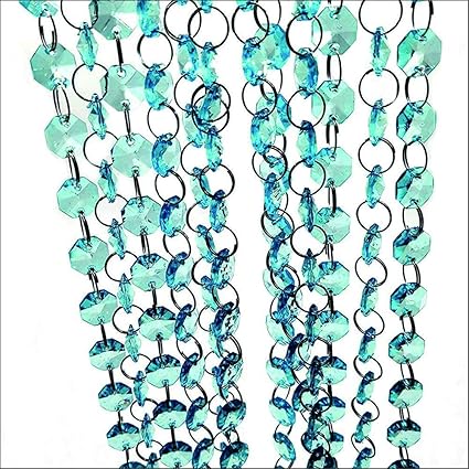Amazon Com 33 Feet Light Blue Acrylic Crystal Beaded Curtain