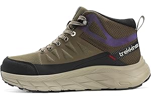 TREKKIN PLUS Men's Waterproof Slip Resistant Hiking Boots Outdoor Trail Trekking Camping Casual Walking Hunting Shoes mountaineering backpacking Travel Mid Ankle Lace up