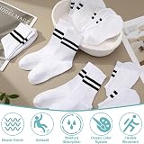 Zuimei Yoga Grip Socks Women Non Slip Grippy Socks Mid Calf White UK 39-42 view 5
