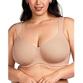 HSIA Bras for Women Minimizer Full Coverage, Plus Size T Shirt Unlined Underwire Smooth Bra, Seamless Cups Joan Ultimate Soft