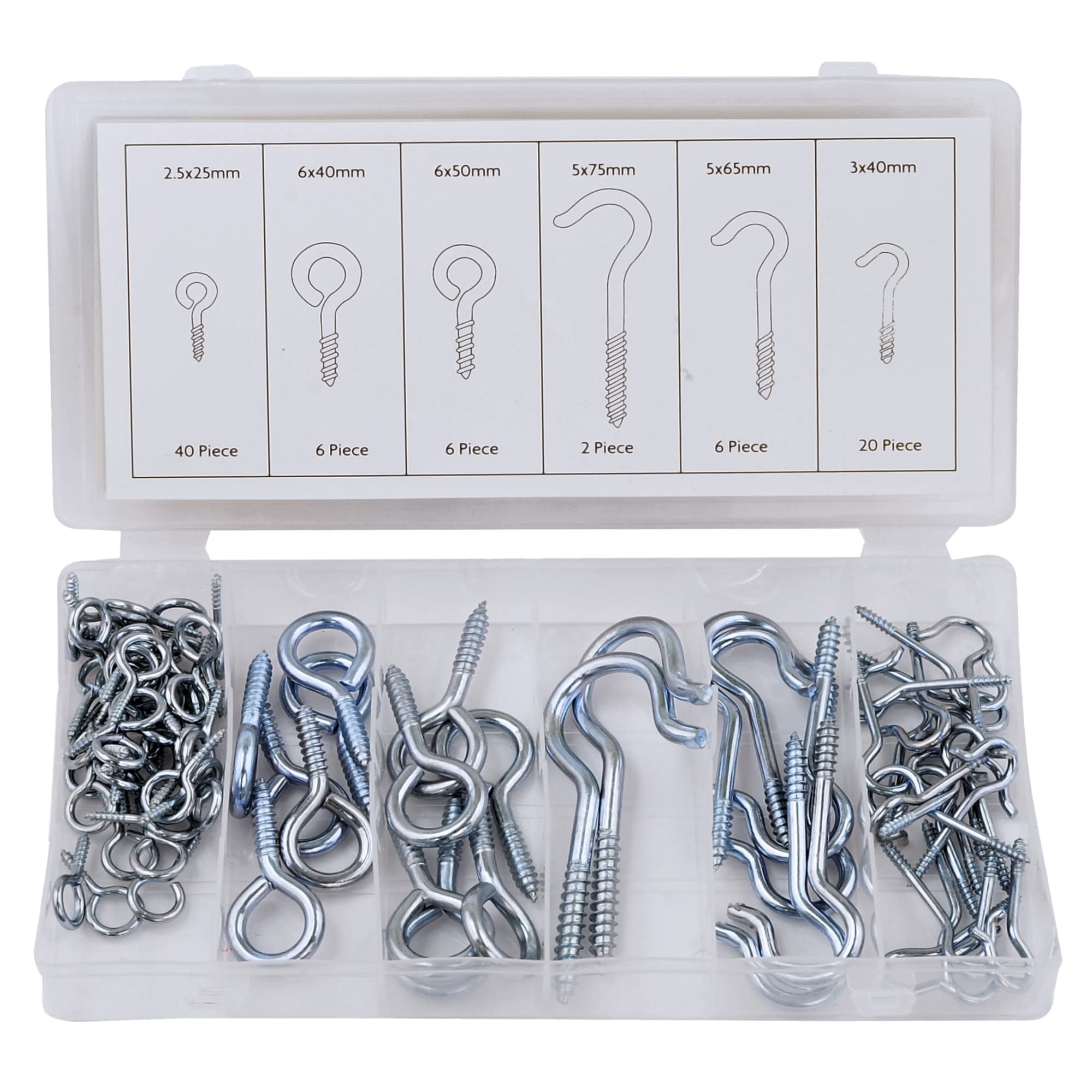 Rolson 61287 80 pc Hook and Eye Bolt Assortment